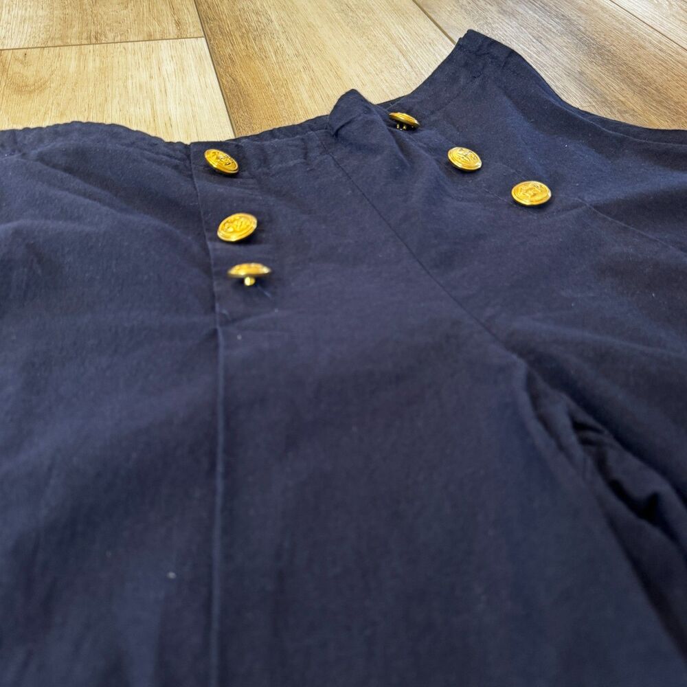 Vintage You Babes Navy Blue Sailor Pants Gold Buttons Wide Leg Women’s 5 80s 90s - Picture 7 of 16